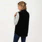 Textured Button Front Vest with Collared Neckline, Chest Flap Pockets, and Relaxed Longline Fit