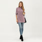 Ribbed Turtleneck Pullover Top with Soft Textured Striped Knit Long Sleeves and Relaxed Tunic-Length Silhouette