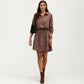 Button Front Shirt Dress with Adjustable Sleeves Soft Drawstring Waist and Relaxed Flowing Silhouette