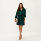 Button Front Shirt Dress with Adjustable Sleeves Soft Drawstring Waist and Relaxed Flowing Silhouette