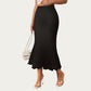 Textured Knit Midi Skirt with Soft Stretch Fabric High Waist Silhouette and Flowing Hemline for Smooth Comfortable Movement
