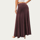 Soft Stretch Maxi Skirt with Foldover Waistband and Flowing Relaxed Silhouette Designed for Smooth Comfortable Movement