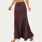 Soft Stretch Maxi Skirt with Foldover Waistband and Flowing Relaxed Silhouette Designed for Smooth Comfortable Movement