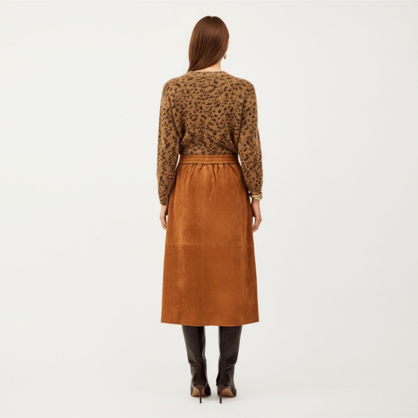 Button Front Midi Skirt with Soft Corduroy Texture, Structured Patch Pockets and Flattering A-Line Shape for Easy Movement