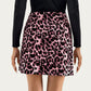 Leopard Print Mini Skirt with Smooth Textured Fabric, Clean Fitted Waistline and Sleek Straight Silhouette Design