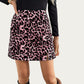 Leopard Print Mini Skirt with Smooth Textured Fabric, Clean Fitted Waistline and Sleek Straight Silhouette Design