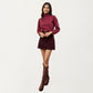Corduroy Mini Skirt with Belted Waistband, Side Button Accents, and Soft Structured A-Line Silhouette for Everyday Style