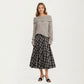 Plaid Midi Skirt with Soft Full-Length A-Line Silhouette and Gentle Pleated Movement for a Flattering Everyday Shape