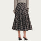 Plaid Midi Skirt with Soft Full-Length A-Line Silhouette and Gentle Pleated Movement for a Flattering Everyday Shape