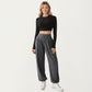 High Waist Wide Leg Lounge Pants with Soft Stretch Fabric Flowing Relaxed Silhouette and Gathered Waistline Detail
