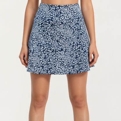 Printed High Waist A-Line Skirt with Soft Flowing Fabric Smooth Wide Waistband and Flattering Everyday Silhouette