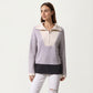 Ribbed Knit Half Zip Top with Soft Textured Fabric, Wide Foldover Collar and Long Sleeves for a Smooth Relaxed Silhouette