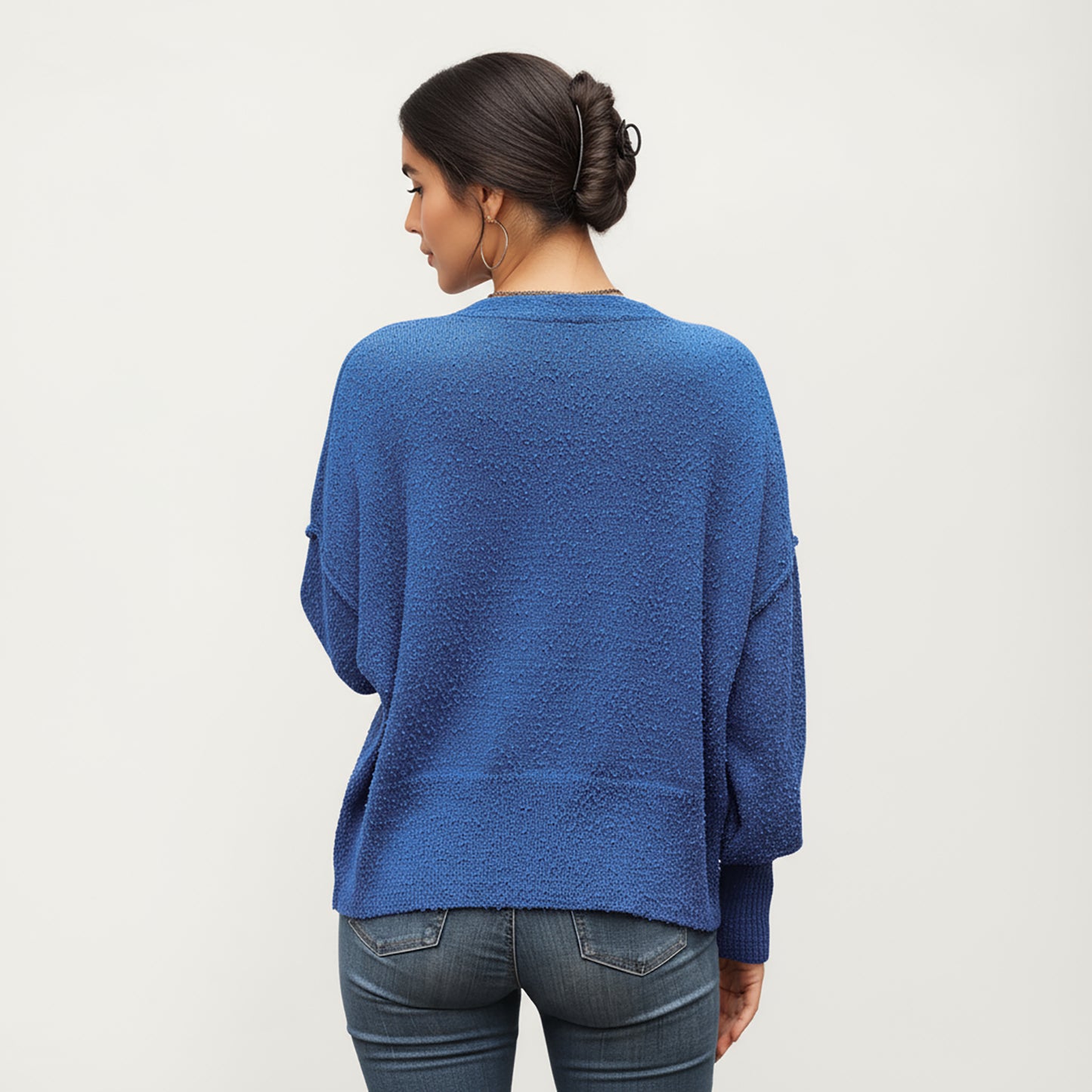 Textured Knit Button Front Top with Soft Cozy Fabric, Relaxed Drop Shoulder Silhouette and Ribbed Edges for Added Structure