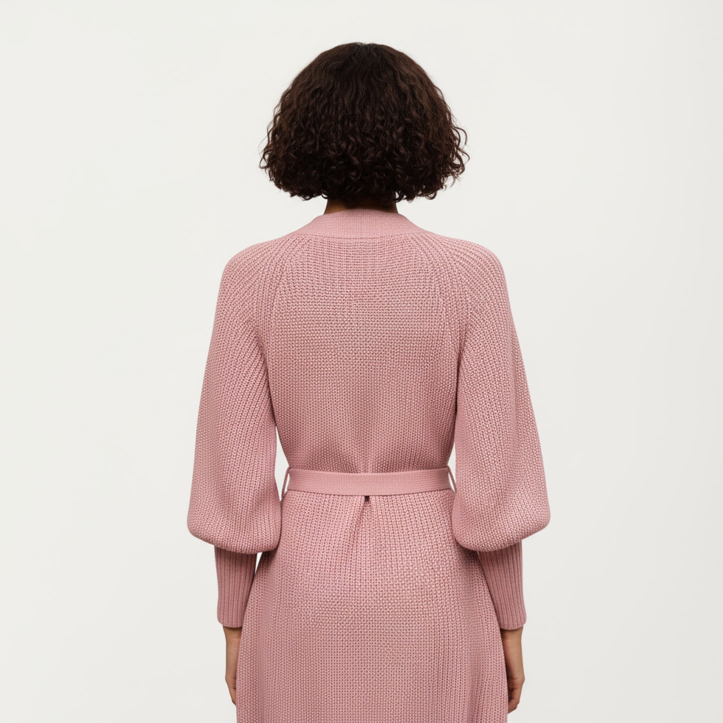 Knit Wrap Top with Long Sleeves, Soft Textured Ribbed Fabric and Adjustable Waist Tie for a Flattering Wrapped Silhouette