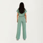 2-Piece Set Short Sleeve Relaxed Fit Top and Wide Leg Pants with Soft Stretch Fabric and Drawstring Waist