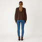 2-Piece Knit Tank and Cardigan Set with Ribbed Texture Scoop Neck and Long Sleeves