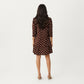 Long Sleeve Polka Dot Mini Dress with Round Neckline and Ruffled Hem Detail