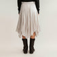 Layered Handkerchief Hem Midi Skirt with Soft Flowing Panels and Textured Draped Design for an Effortlessly Styled Look