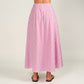Gingham Pattern Maxi Skirt with Full Gathered Silhouette and Soft Flowing Fabric Design