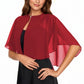Sheer Flutter Sleeve Capelet Topper with Flowing Layered Silhouette and Elegant Front Closure