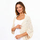 Open Knit Shrug Cardigan with Delicate Textured Pattern and Lightweight Drape for Everyday Tops
