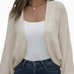 Open Front Dolman Sleeve Knit Cardigan with Soft Textured Cozy Rib Design and Relaxed Draped Silhouette