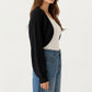 Cropped Knit Shrug Cardigan with Long Sleeves Soft Textured Rib Fabric and Open Front Bolero Silhouette
