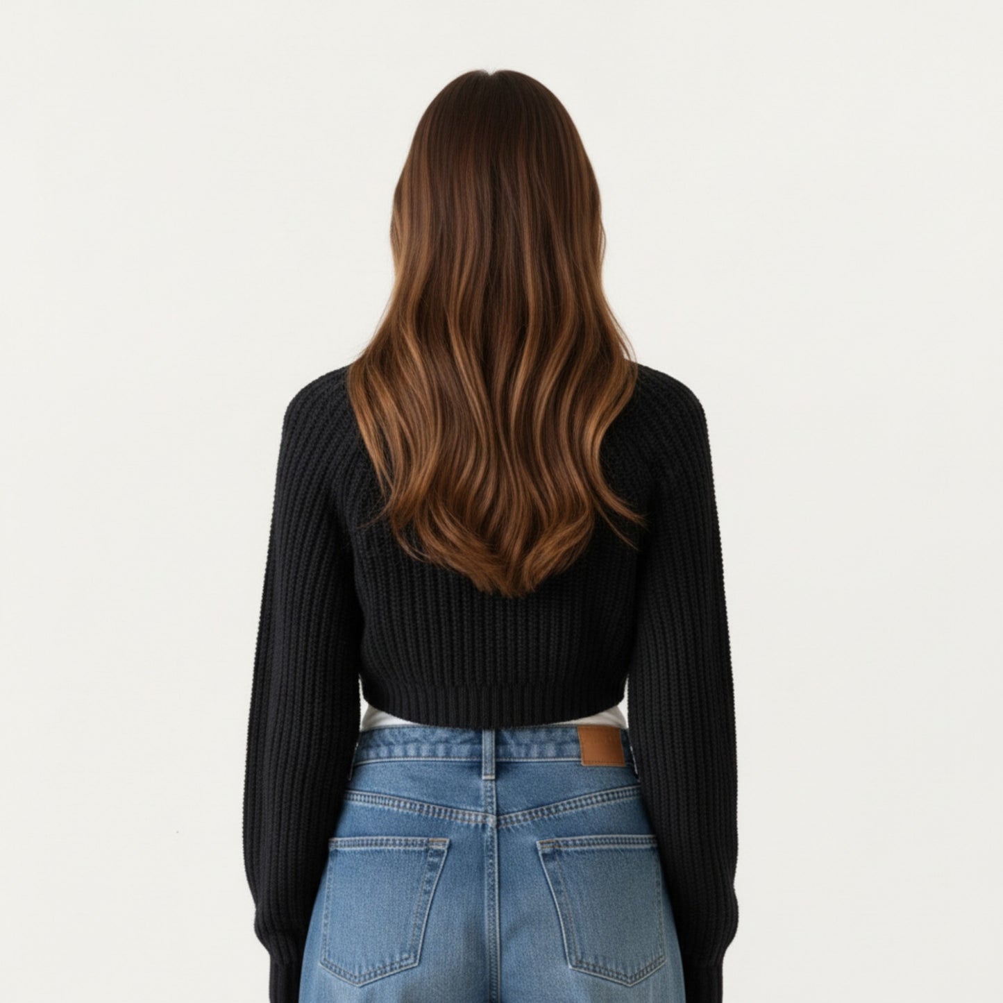 Cropped Knit Shrug Cardigan with Long Sleeves Soft Textured Rib Fabric and Open Front Bolero Silhouette