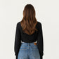 Cropped Knit Shrug Cardigan with Long Sleeves Soft Textured Rib Fabric and Open Front Bolero Silhouette