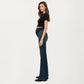 Maternity Full Panel Flare Jeans with Stretch Knit Belly Band Soft Denim Fabric and Comfortable Bootcut Fit