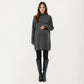 Maternity Textured Knit Sweater Dress with High Mock Neck Long Sleeve Relaxed Fit and Soft Ribbed Detailing