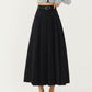 High Waist Pleated Maxi Skirt with Belted Waist and Flowing Tailored Silhouette