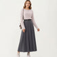 High Waist Pleated Maxi Skirt with Belted Waist and Flowing Tailored Silhouette