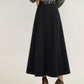 High Waist Full A-Line Maxi Skirt with Structured Seam Panels and Smooth Flowing Silhouette