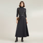 High Waist Full A-Line Maxi Skirt with Structured Seam Panels and Smooth Flowing Silhouette