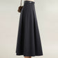 High Waist Full A-Line Maxi Skirt with Structured Seam Panels and Smooth Flowing Silhouette