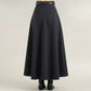 High Waist Full A-Line Maxi Skirt with Structured Seam Panels and Smooth Flowing Silhouette