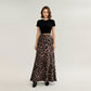 Leopard Print Maxi Skirt with Soft Draping Silhouette, Smooth Stretch Waist, and Flowing Fabric