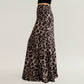 Leopard Print Maxi Skirt with Soft Draping Silhouette, Smooth Stretch Waist, and Flowing Fabric