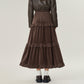 Tiered Ruffle Maxi Skirt with Soft Flowing Panels, Stretch Waistband, Layered Volume
