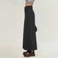 High Waist Maxi Skirt with Belt Loops, Clean Front Seams, Structured Waistband