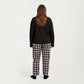 2-Piece Set Long Sleeve Henley Top and Plaid Pajama Pants with Soft Stretch Fabric, Chest Pocket Detail