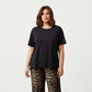 2-Piece Set Short Sleeve Top and Leopard Print Pajama Pants with Stretch Waist Tie and Easy Straight-Leg Fit