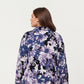 Floral Print Long Sleeve Sleep Shirt with Soft Fabric, Notched Collar Detail and Relaxed Above-Knee Silhouette