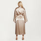 Satin Slip Dress and Long Robe Set with Soft Draped Silhouette and Elegant Flowing Layered Design