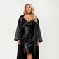 Satin Slip Dress and Long Robe Set with Soft Draped Silhouette and Elegant Flowing Layered Design