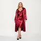 Satin Slip Dress and Long Robe Set with Soft Draped Silhouette and Elegant Flowing Layered Design