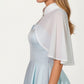 Sheer Chiffon Capelet with Satin Trim Structured Collar and Sparkling Clasp Front for an Light Overlay 8.5x13in