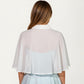 Sheer Chiffon Capelet with Satin Trim Structured Collar and Sparkling Clasp Front for an Light Overlay 8.5x13in