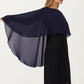 Flowing Chiffon Capelet Top with Layered Draped Sleeves Soft Sheer Overlay and Elegant Silhouette 19in